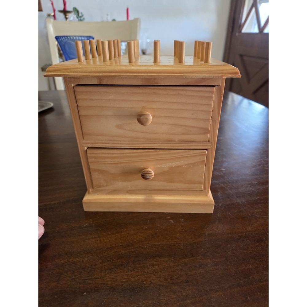 Wooden Sewing Chest, Use As Jewelry Box, Ring Display